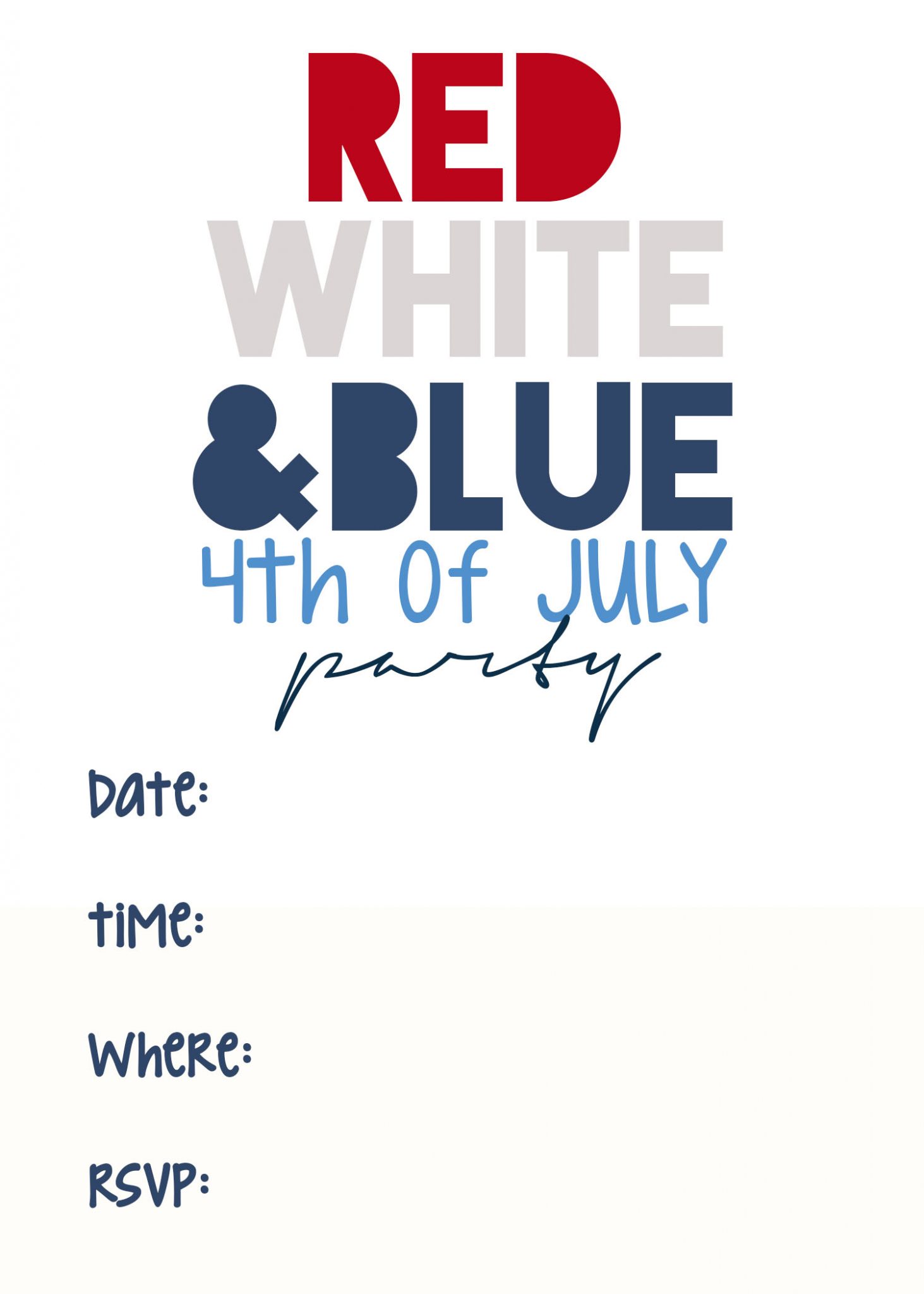 4th Of July Printable Invitations Free Printable Included