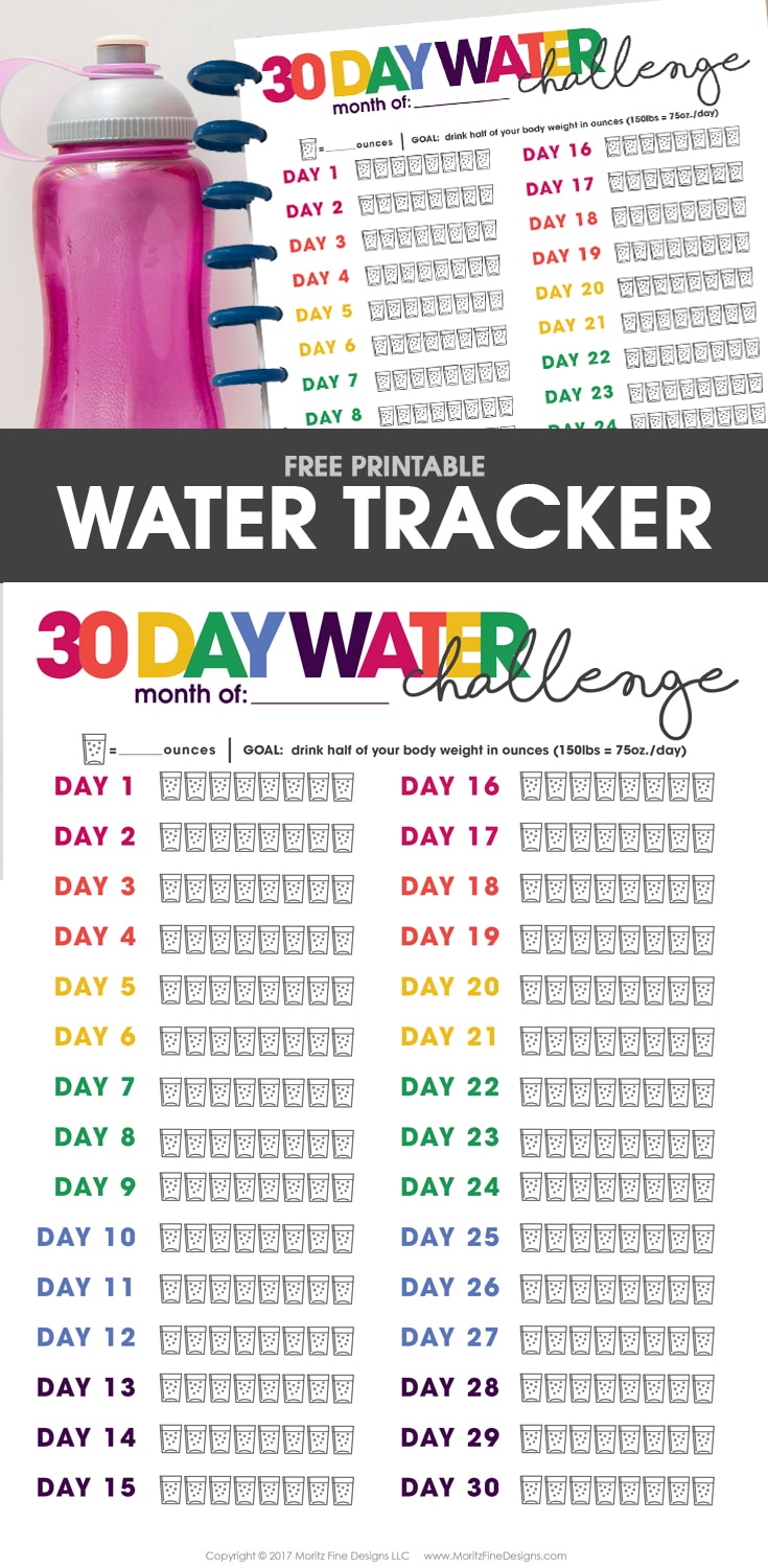 Printable Water Tracker Free Printable Included