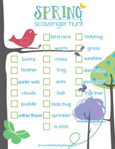 Kid's Spring Scavenger Hunt | Free Printable Download