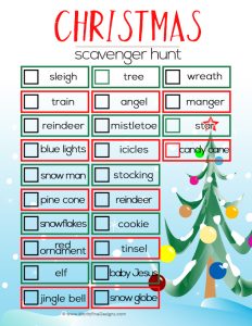 Christmas Scavenger Hunt for Kids | Free Printable