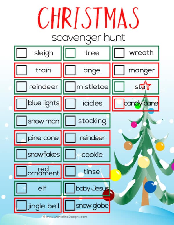 Christmas Scavenger Hunt for Kids | Free Printable