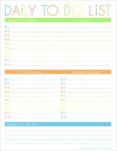 Daily To Do List Free Printables