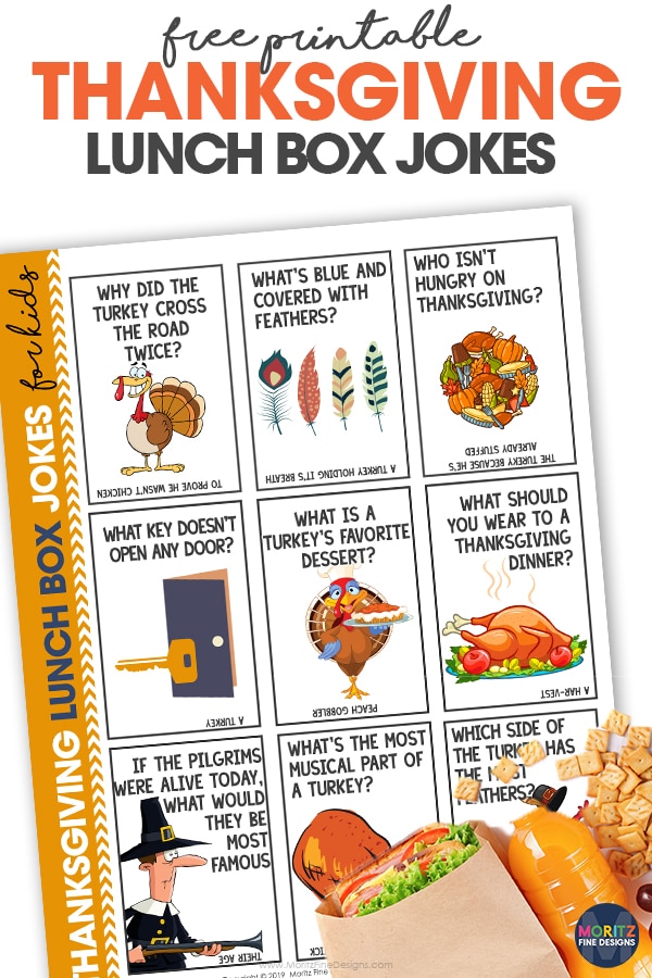 Thanksgiving Lunchbox Jokes | Free Printable for Kids