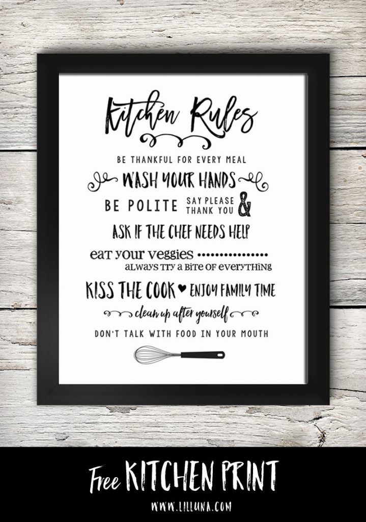 Free Printable Kitchen Signs