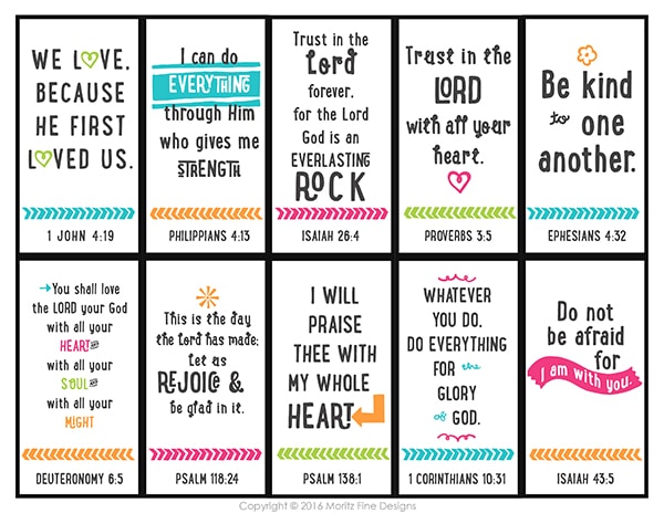 10 Bible Verse Memorization Cards for Kids | Free Printable