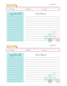 Recipe Collection Binder Printable Kit