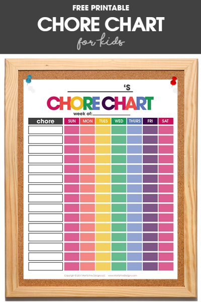 Chore Chart for Kids | Free Printable Chore Chart That Works!