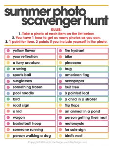 Summer Photo Scavenger Hunt | Fun Activity for Kids & Teens