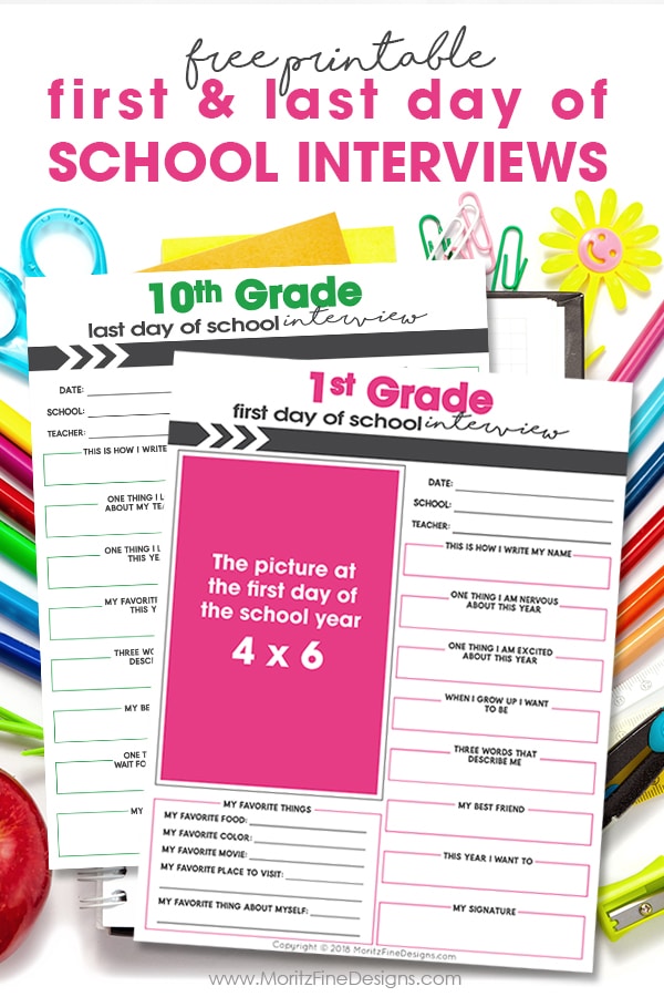 First Last Day Of School Interview For Kids Free Download