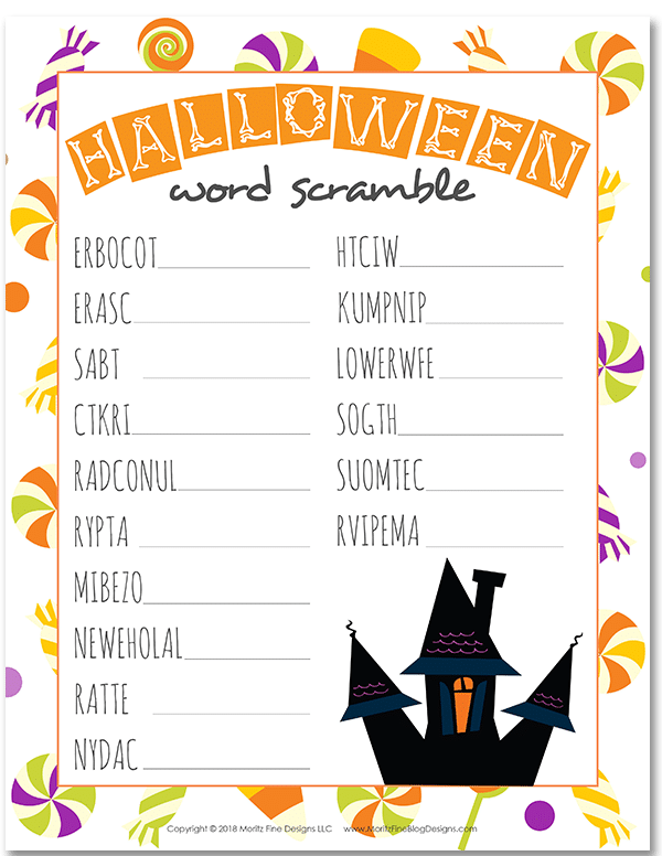 Halloween Word Scramble Fun Free Printable Activity For Kids