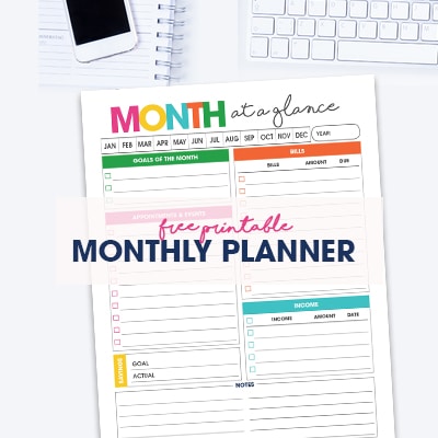 Monthly Overview Planner | Free Printable Calendar