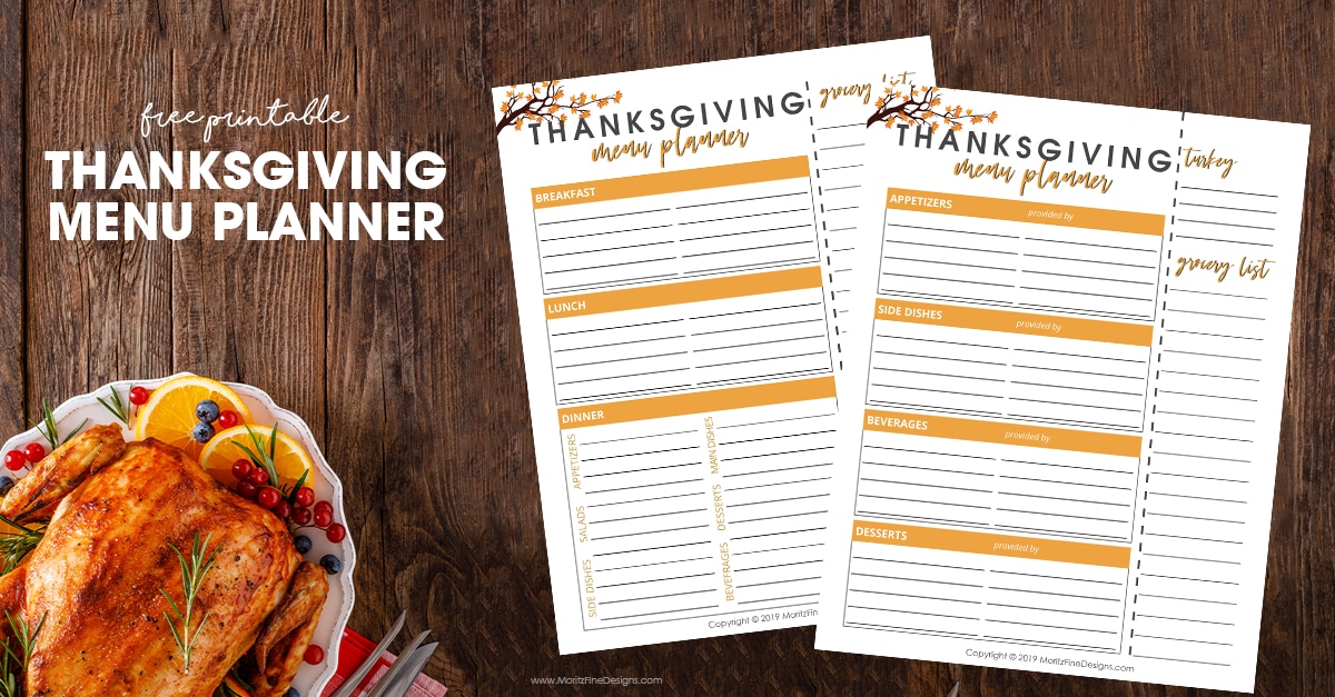 Thanksgiving Menu Planner | Free Printable Download