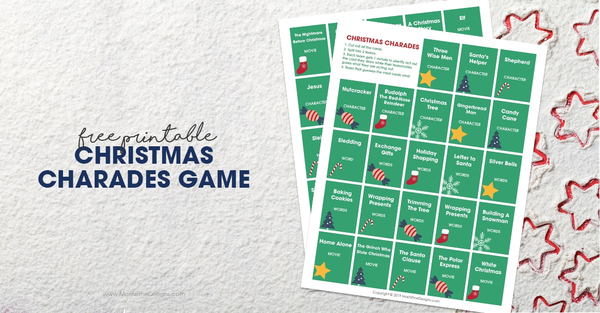 Christmas Charades Game | Free, Fun printable Game