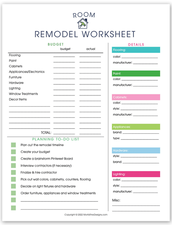 Room Remodel Worksheet Free Printable Download   Room Remodel Dropshadow 600x784 