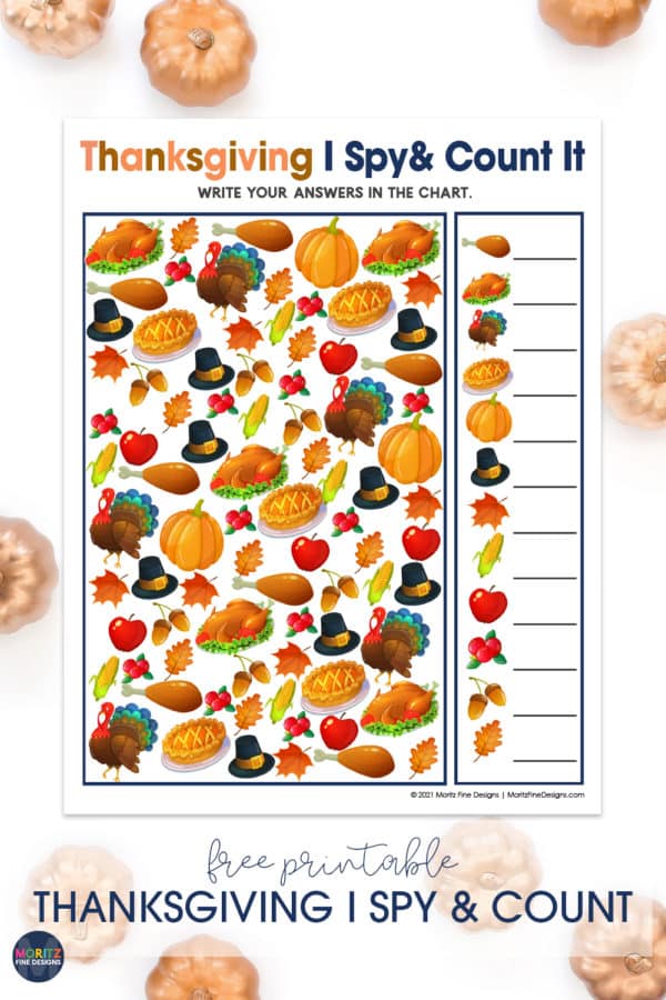 Thanksgiving I Spy & Count Game