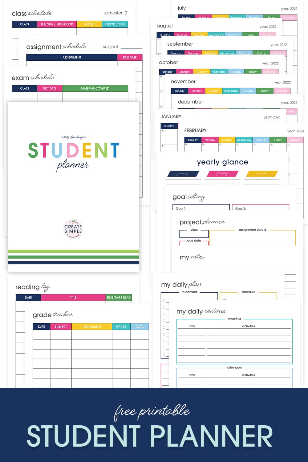 printable weekly planner for college students