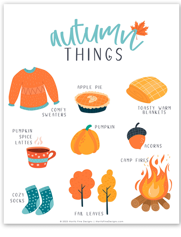 Free Printable Autumn Things Art Print