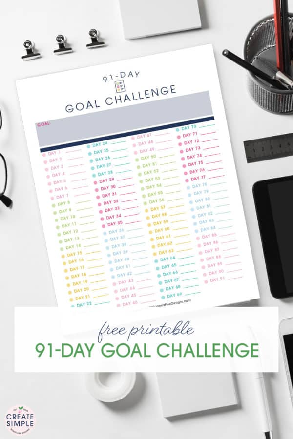 Transform Your Year with the 91-Day Goal Challenge Printable: A Quarter ...